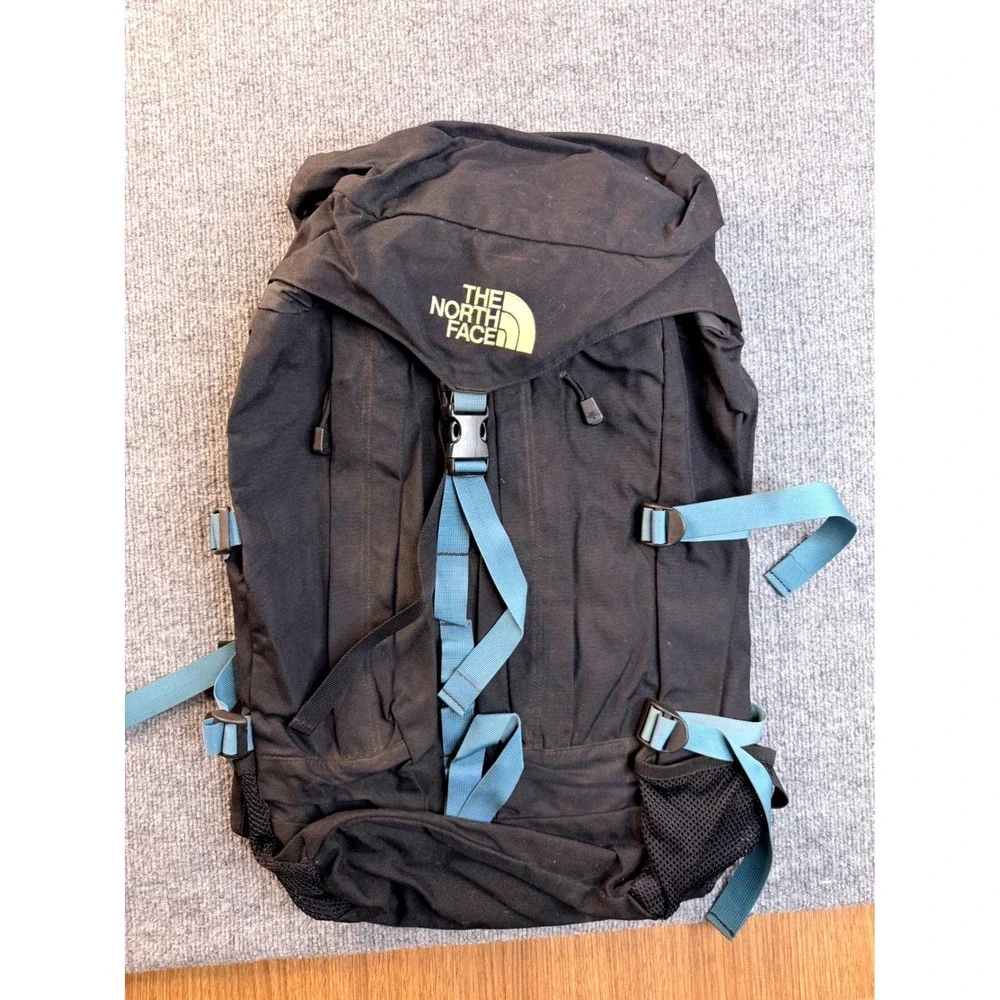 The North Face Backpack Black Blue Hiking Rucksack Technical Bag Y2K Vintage